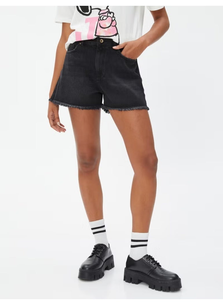 KOTON Cotton Denim Shorts Mini Pocket Detailed Cotton - Image 2